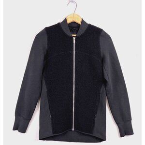 LULULEMON Stand Out Sherpa Jacket  Womens 2 Black Full Zip‎ Wool Blend Warm